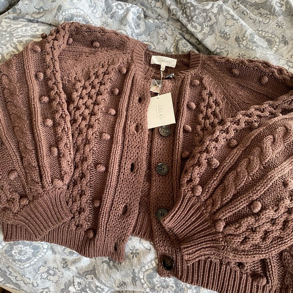 THE GREAT. NWT 😍 Mountainside Cardigan in Dark Cedar. Size 1 (s) - Picture 4 of 6
